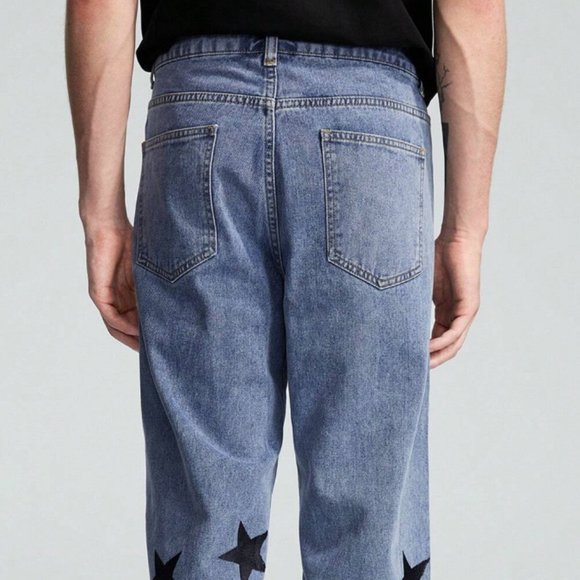 Street Life Stars Printed Straight Leg Jeans 32 x 32 NEW tags on 🏷 - Picture 5 of 6